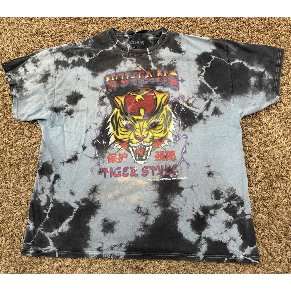 Wu-Tang Clan 2021 Tiger Style Tie-Dye Graphic Tee T-Shirt Rap Blue Black Sz L/XL